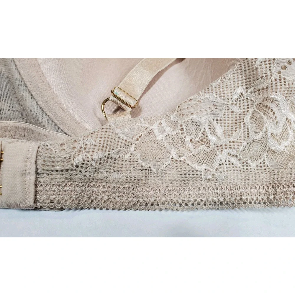 ThirdLove‎ Nude Graphic Lace Demi Bra Size 38E Underwire Lace Beige